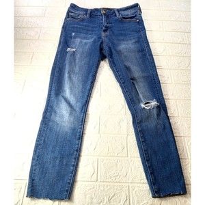 True Religion Dark Wash "Halle" Mid-Rise Super Skinny Jeans Size 28 Women's